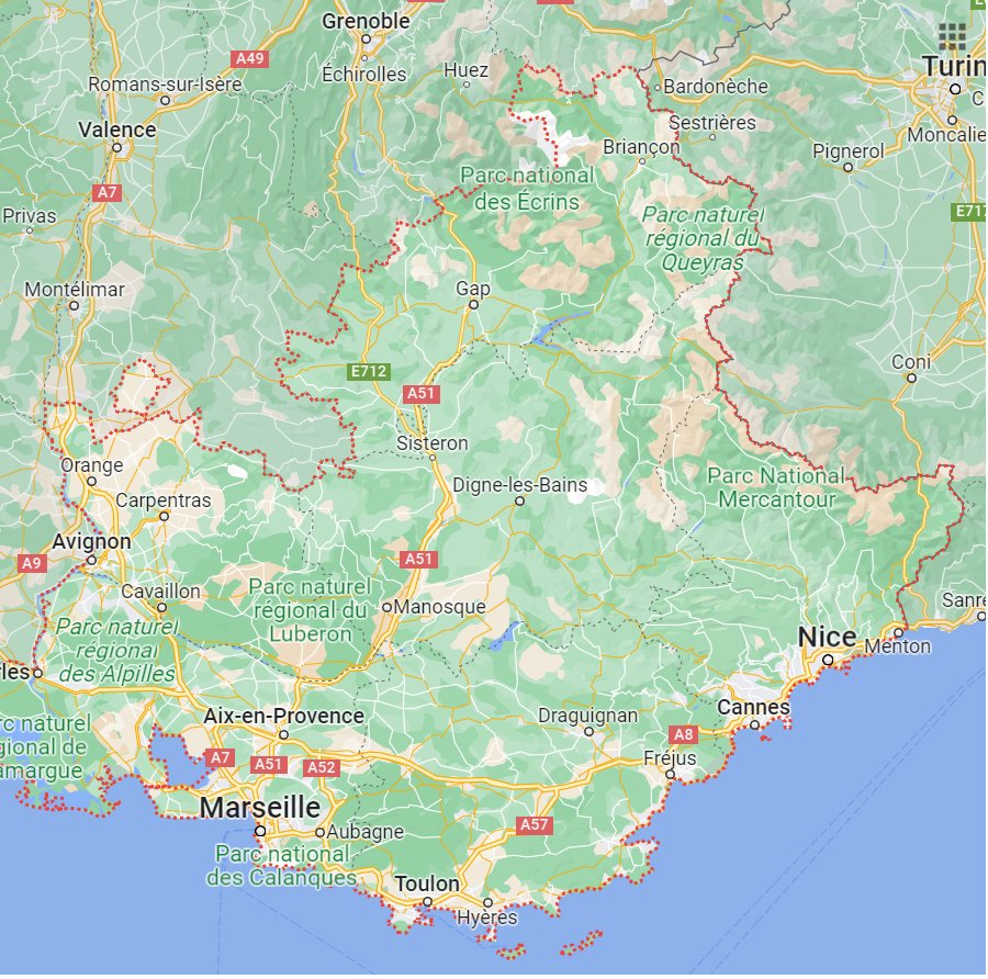 carte de l'Occitanie