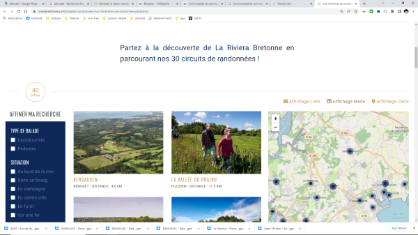 photo d'une page du site du guide de la randonne