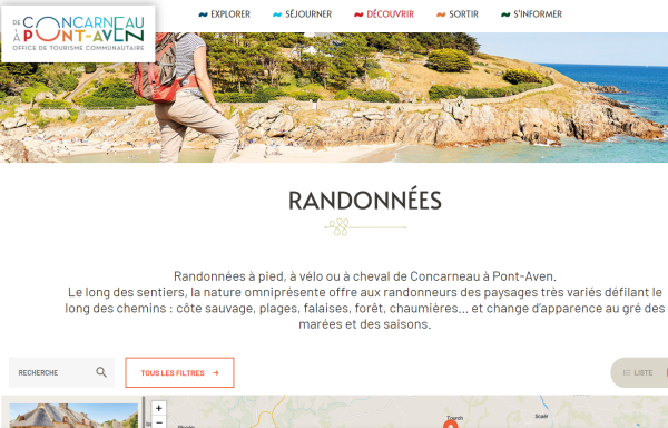 photo d'une page du site du guide de la randonne