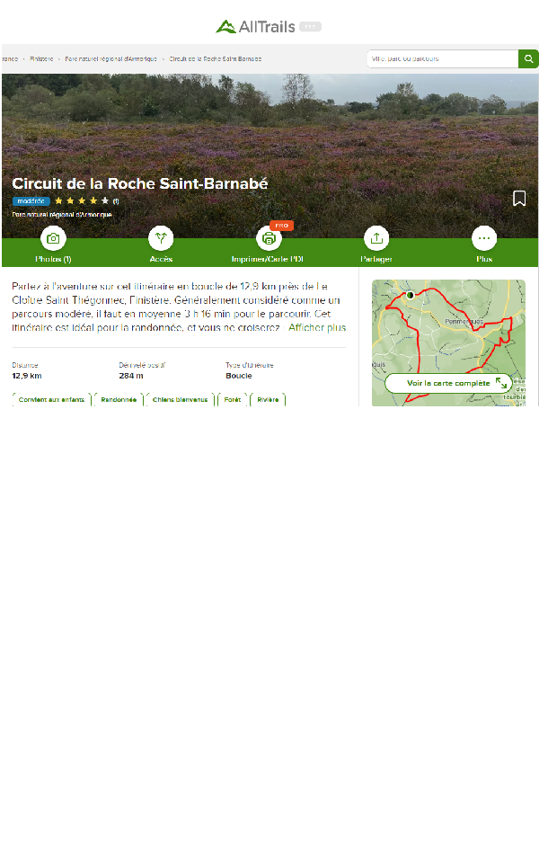 photo d'une page du site du guide de la randonne