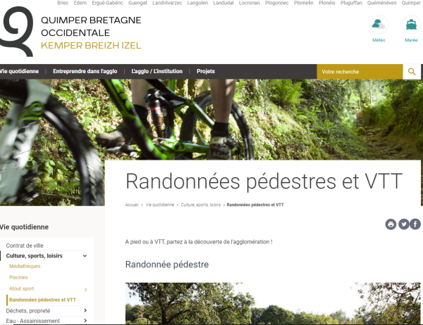 photo d'une page du site du guide de la randonne