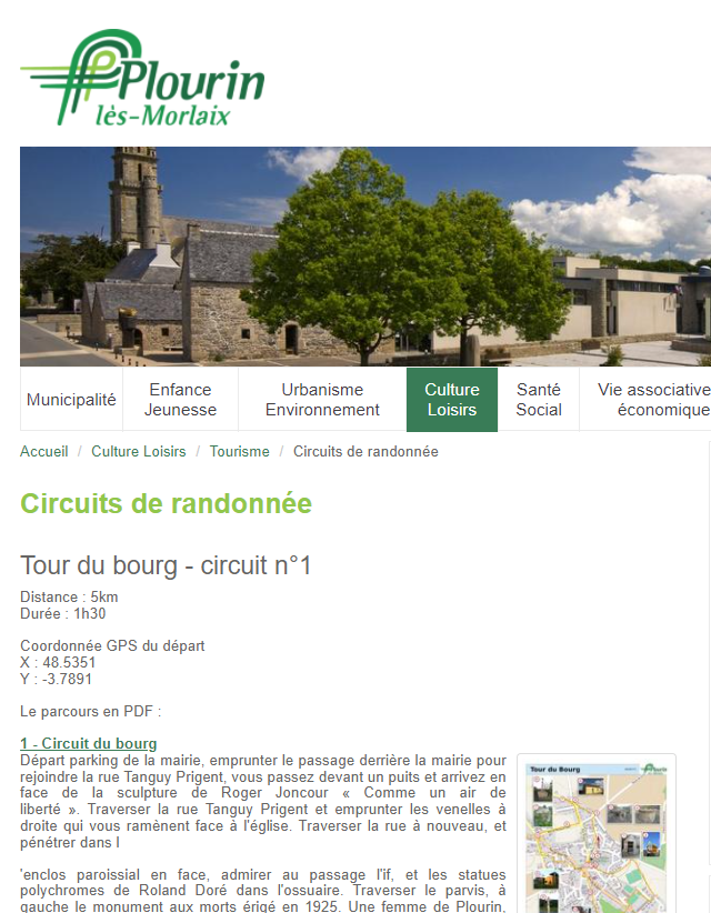 photo d'une page du site du guide de la randonne