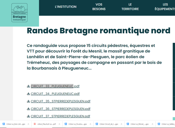 photo d'une page du site du guide de la randonne