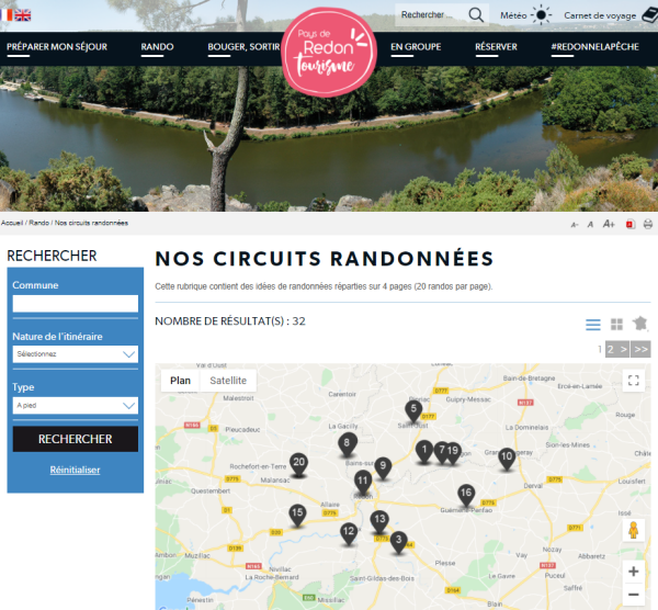 photo d'une page du site du guide de la randonne