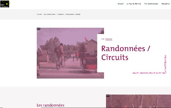 photo d'une page du site du guide de la randonne