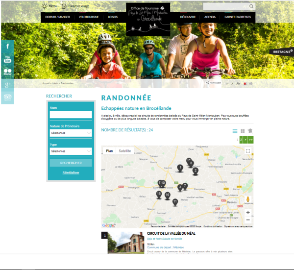 photo d'une page du site du guide de la randonne