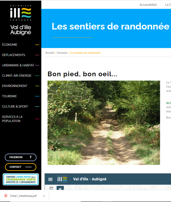 photo d'une page du site du guide de la randonne