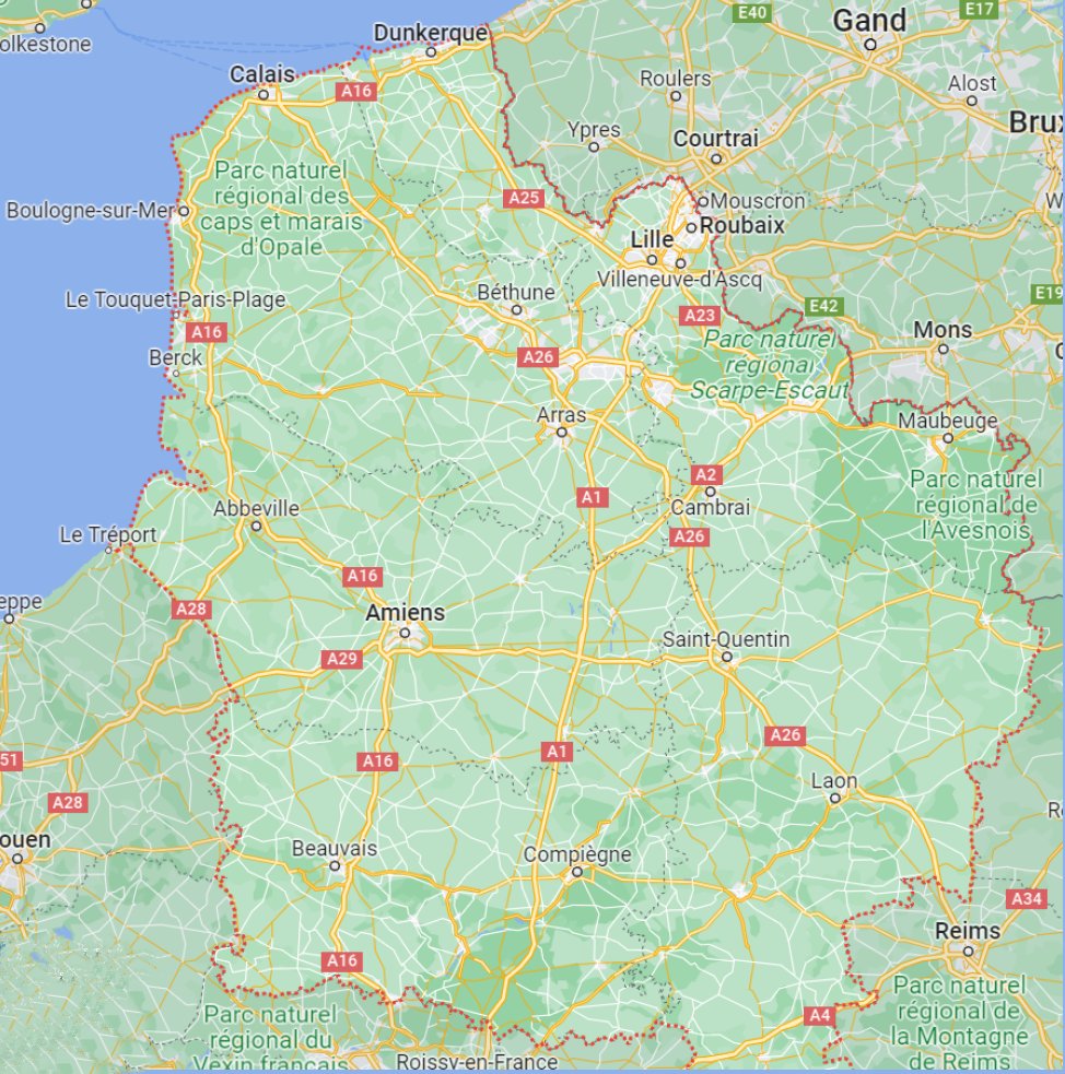 carte du Hauts de France